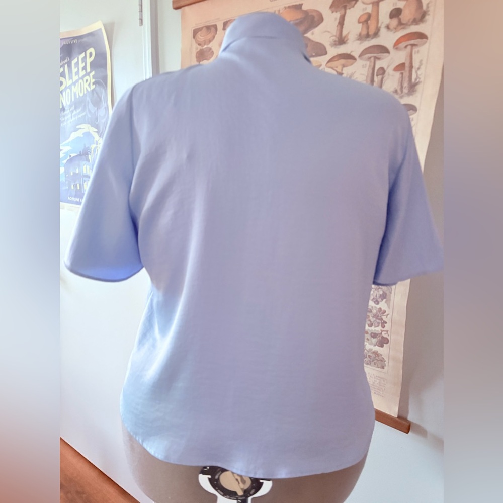 Zara Light Blue Ruffle Blouse - Picture 3 of 7